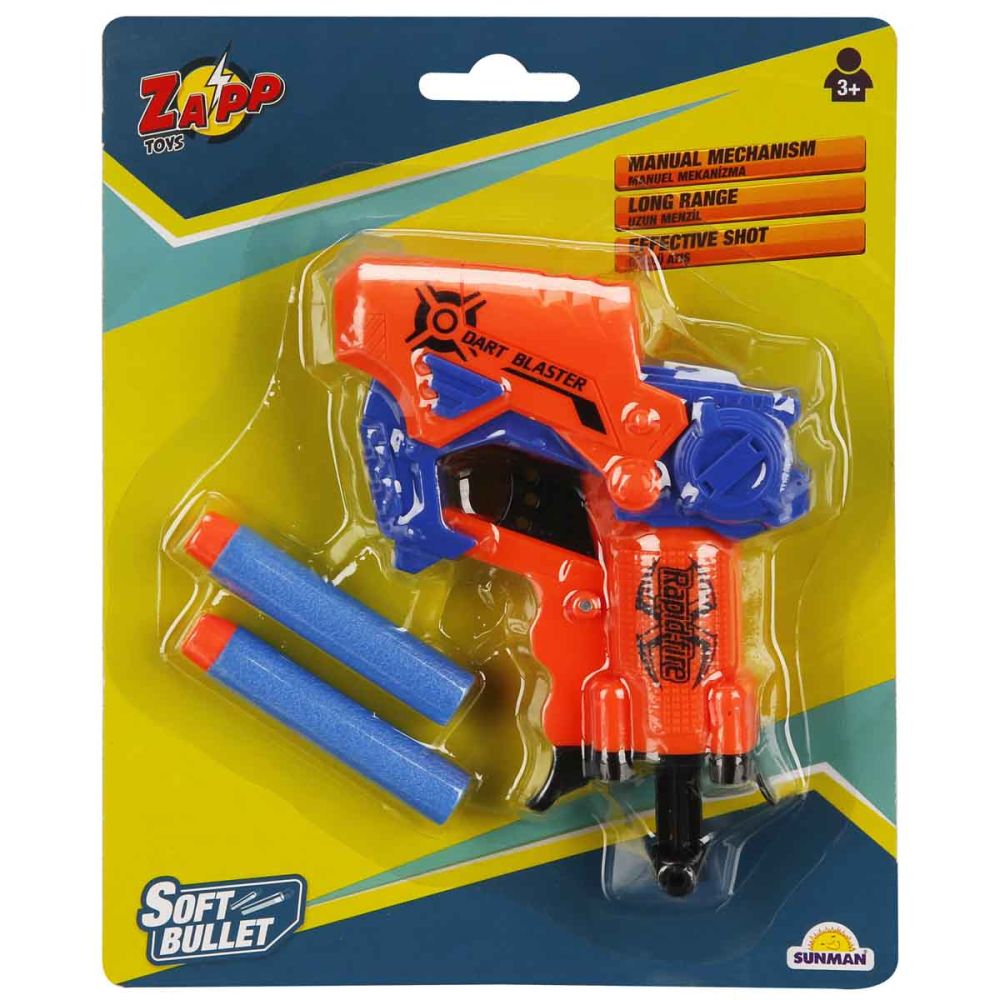 Мини пистолет с 2 меки стрелички, Zapp Toys, Dart Blaster