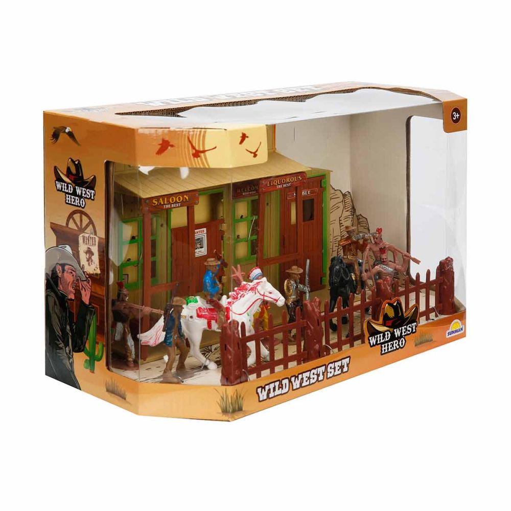 Комплект за игра Cowboy с 8 фигурки, Wild West Hero
