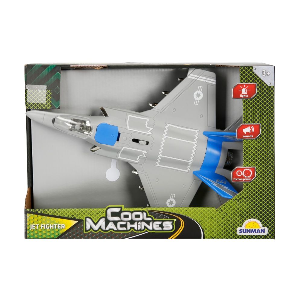 Самолет Jet Fighter със светлини и звуци, Cool Machines, 1:16, Син