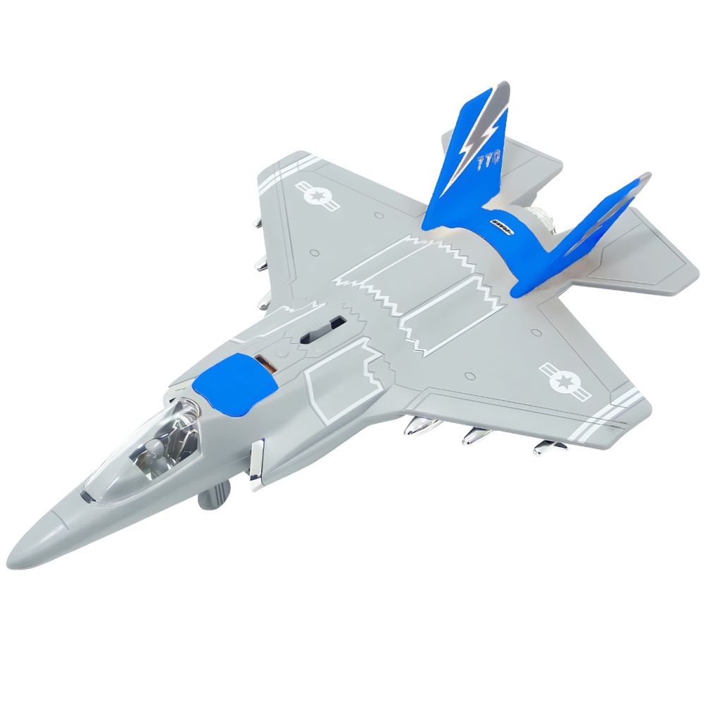 Самолет Jet Fighter със светлини и звуци, Cool Machines, 1:16, Син
