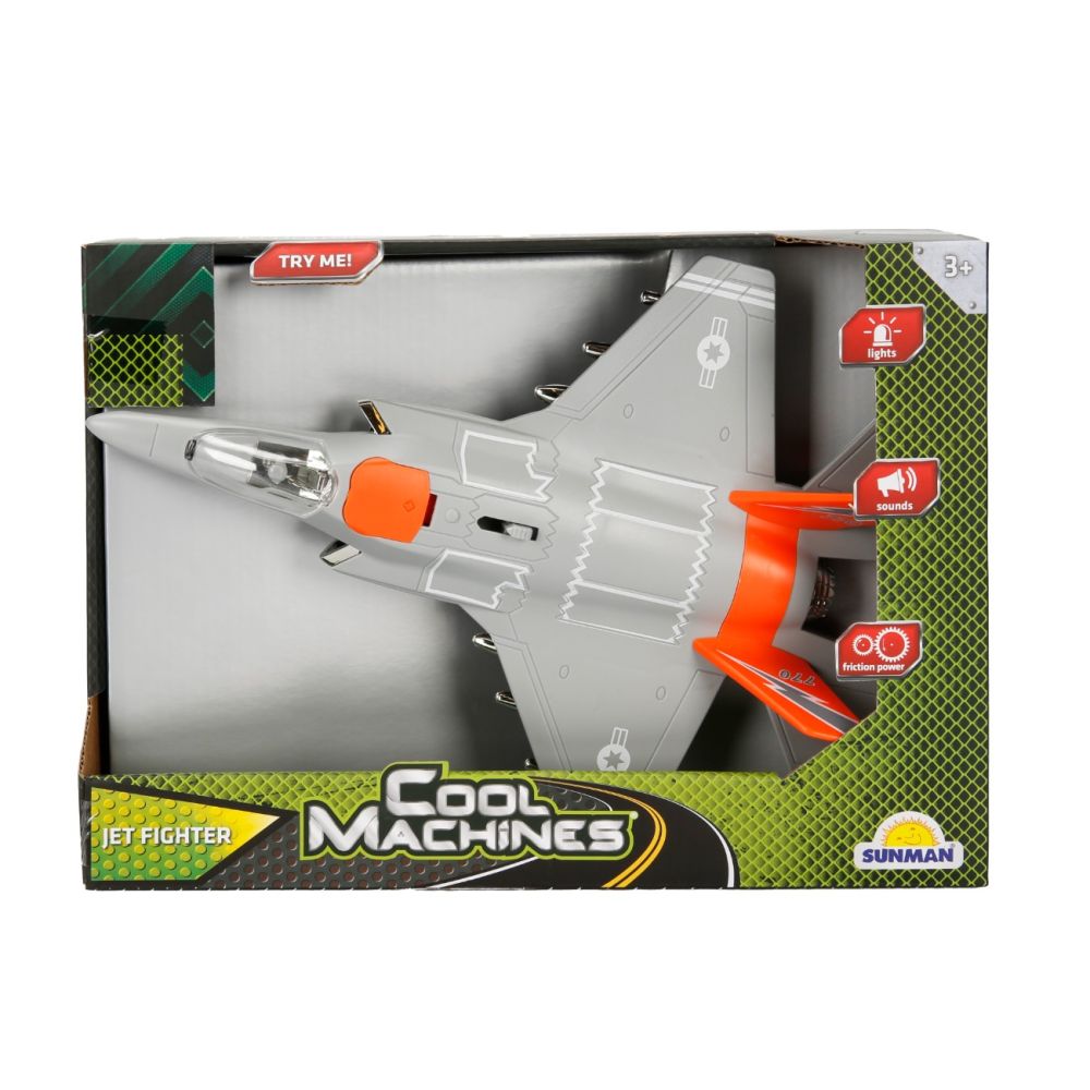 Самолет Jet Fighter със светлини и звуци, Cool Machines, 1:16, Оранжев