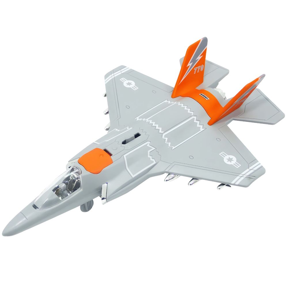 Самолет Jet Fighter със светлини и звуци, Cool Machines, 1:16, Оранжев