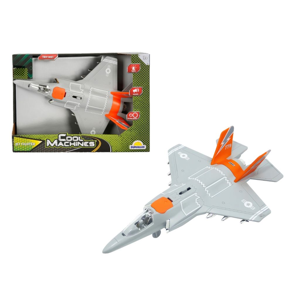 Самолет Jet Fighter със светлини и звуци, Cool Machines, 1:16, Оранжев