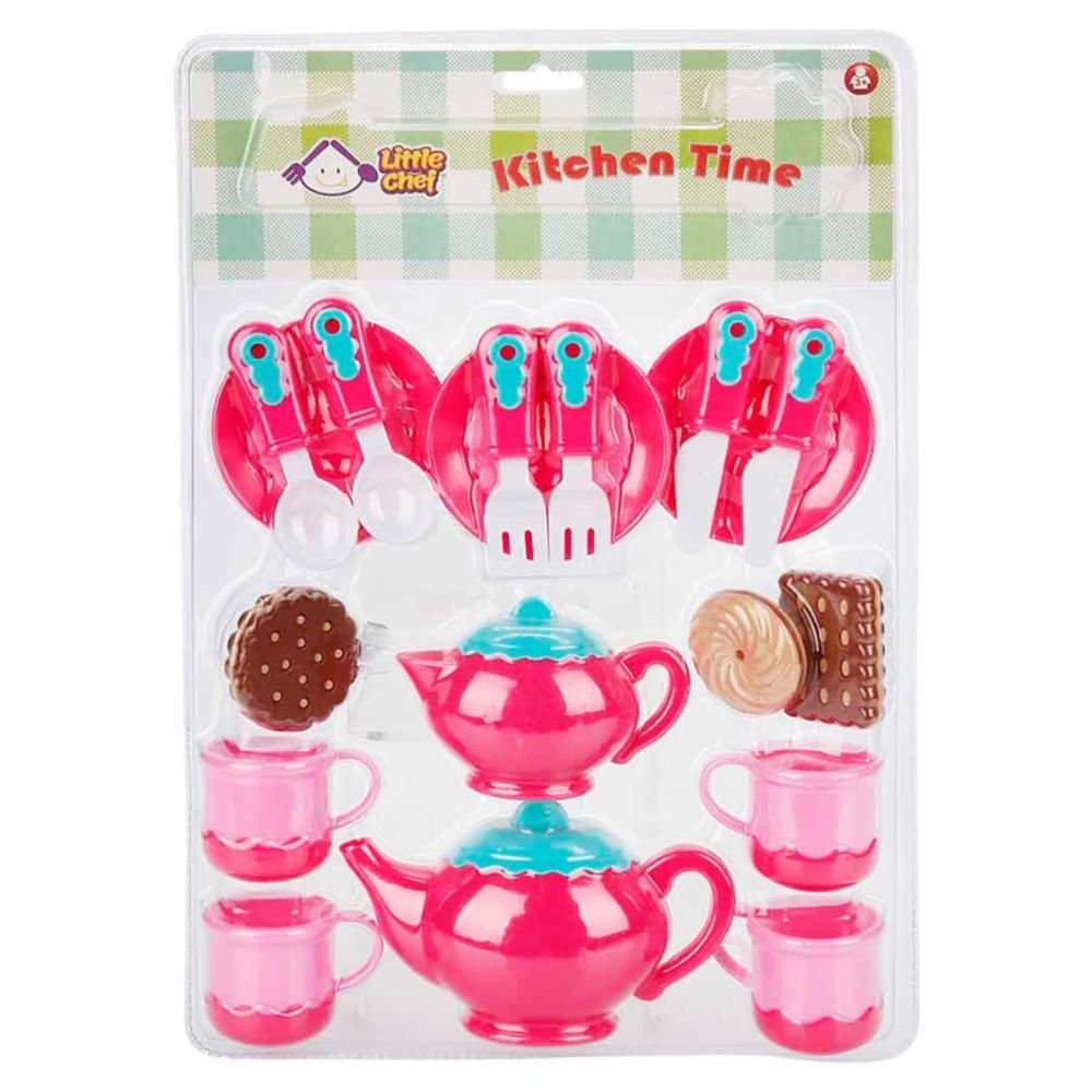 Комплект за кафе, чайник и прибори, Little Chef, 18 части