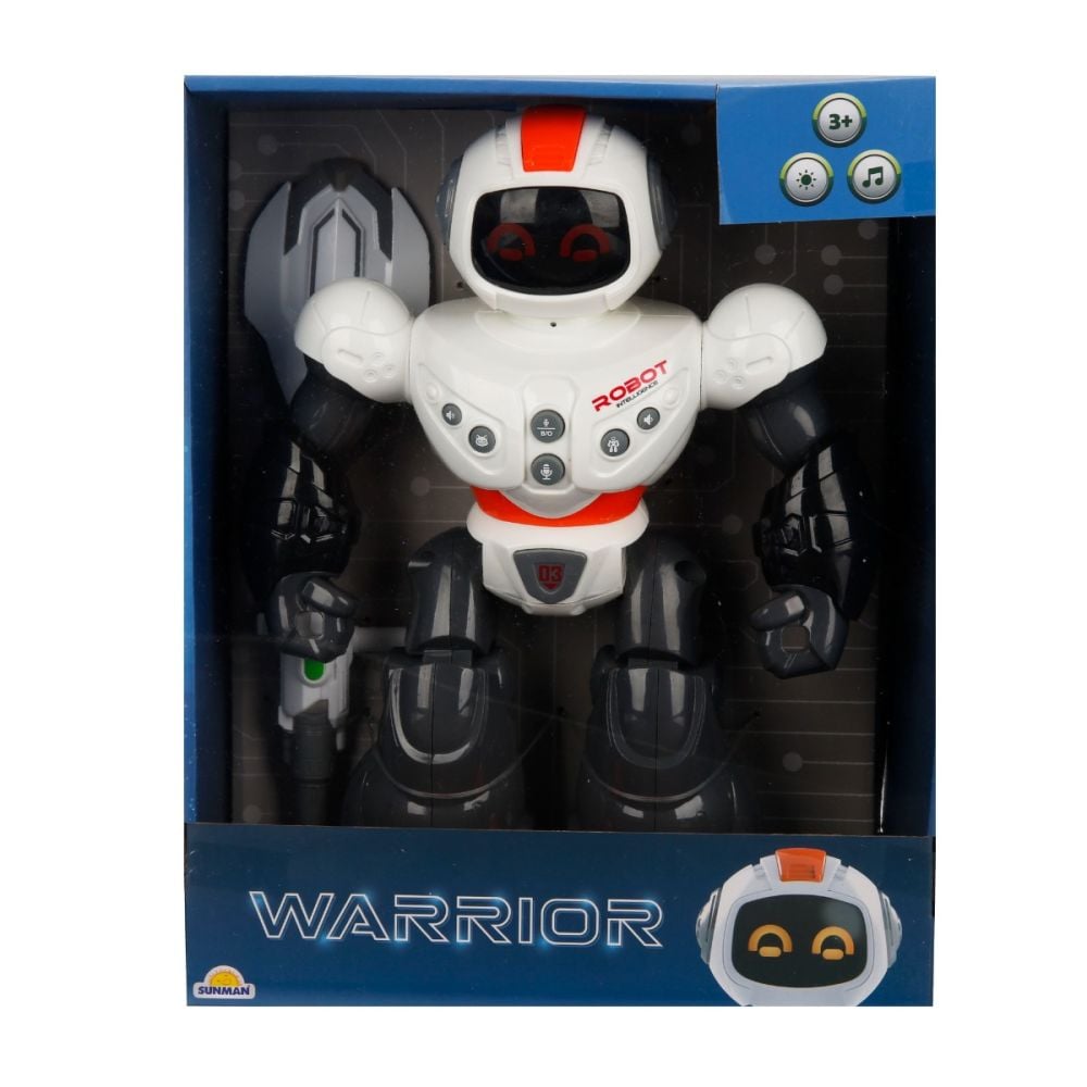 Робот със светлини и звуци, Sunman, Warrior, оранжев, 29 см