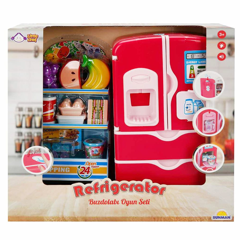 Хладилник с 2 врати и аксесоари, Little Chef, Червен