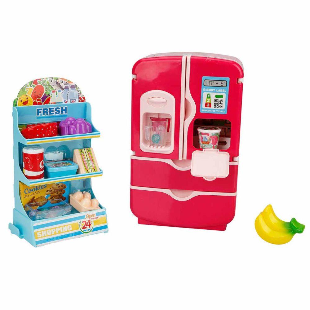 Хладилник с 2 врати и аксесоари, Little Chef, Червен