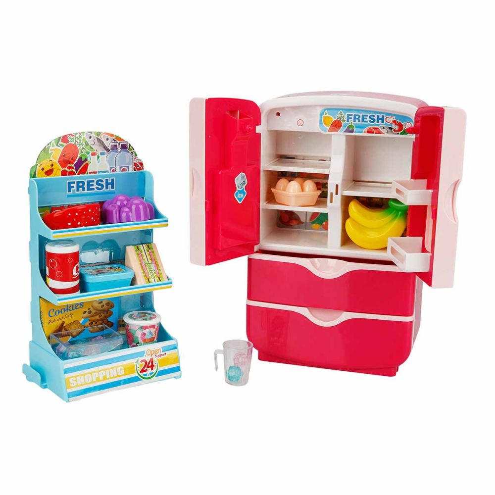 Хладилник с 2 врати и аксесоари, Little Chef, Червен