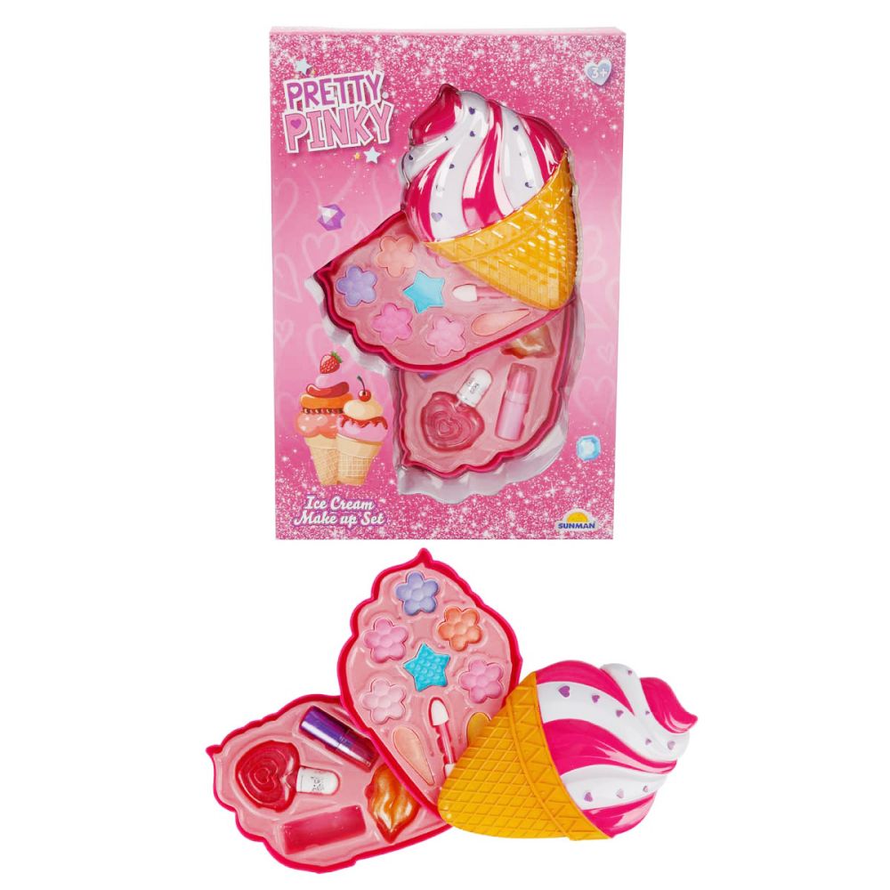 Грим комплект на 2 нива във формата на сладолед, Pretty Pinky