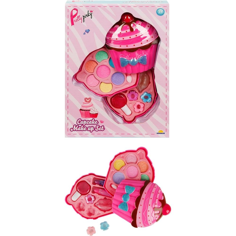 Грим комплект на 2 нива с формата на кексче, Pretty Pinky
