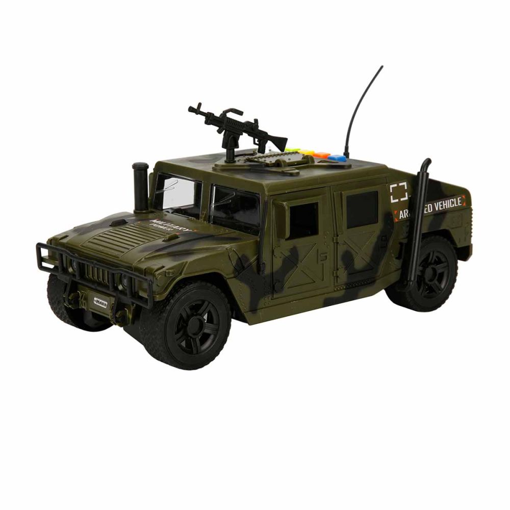 Военен джип със светлини и звуци, Hero Combat, 23 см, Зелен