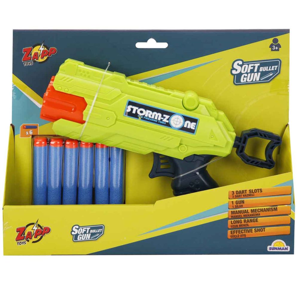 Пистолет с 6 меки стрелички, Zapp Toys, Storm-Zone