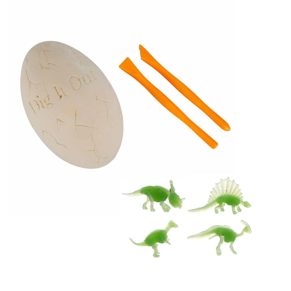 Комплект за разкопки Яйце на динозавър, Crazoo, Glow in the dark