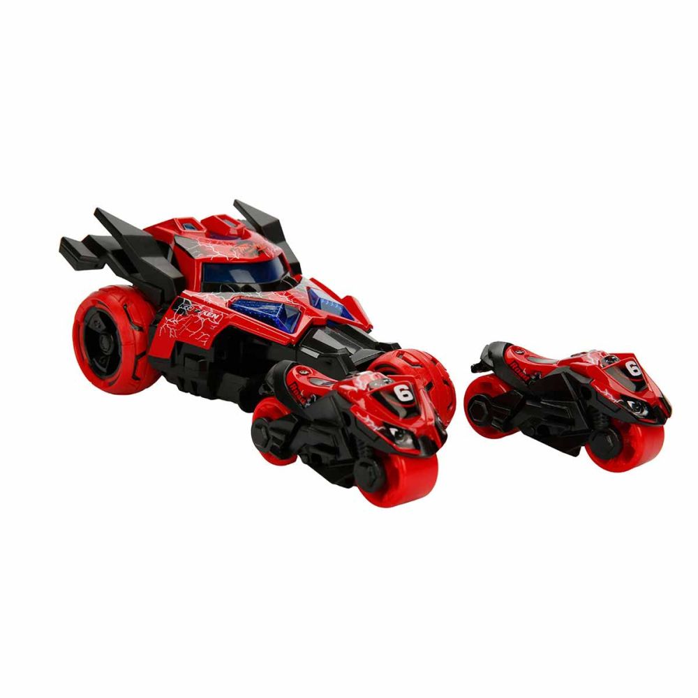 Количка с изстрелвачка за мотоциклети, Maxx Wheels, Catapult Car 3in1, Червена