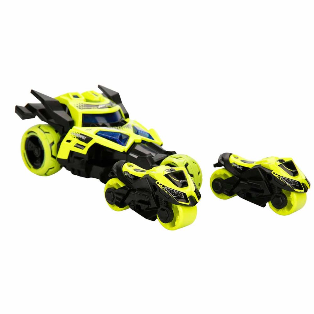 Количка с изстрелвачка за мотоциклети, Maxx Wheels, Catapult Car 3in1, Жълта