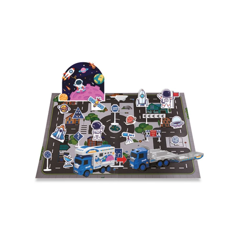 Комплект за игра с количка, Maxx Wheels, Space Scene, Синя
