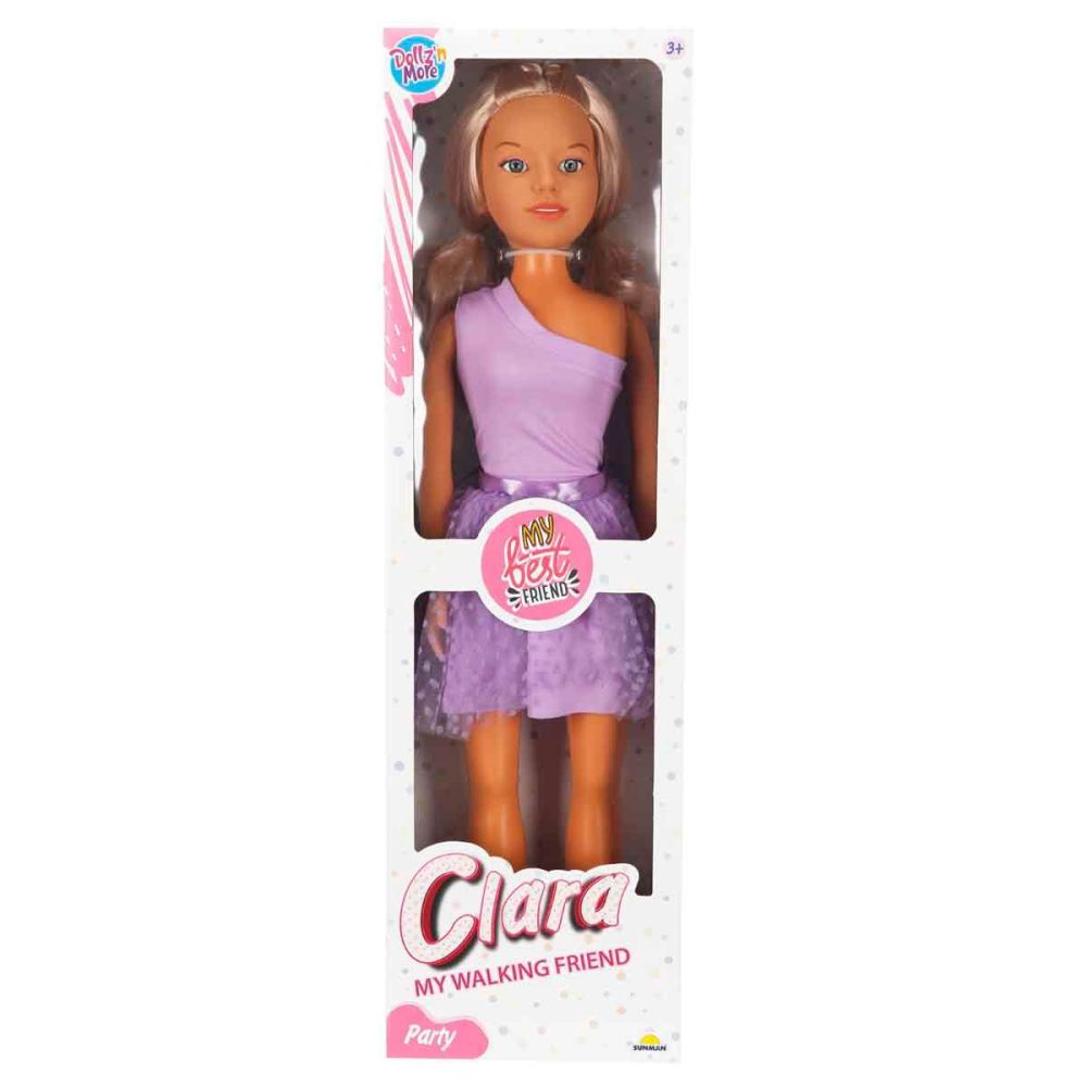 Кукла Clara в парти тоалет, Dollz And More, с лилава рокля, 80см