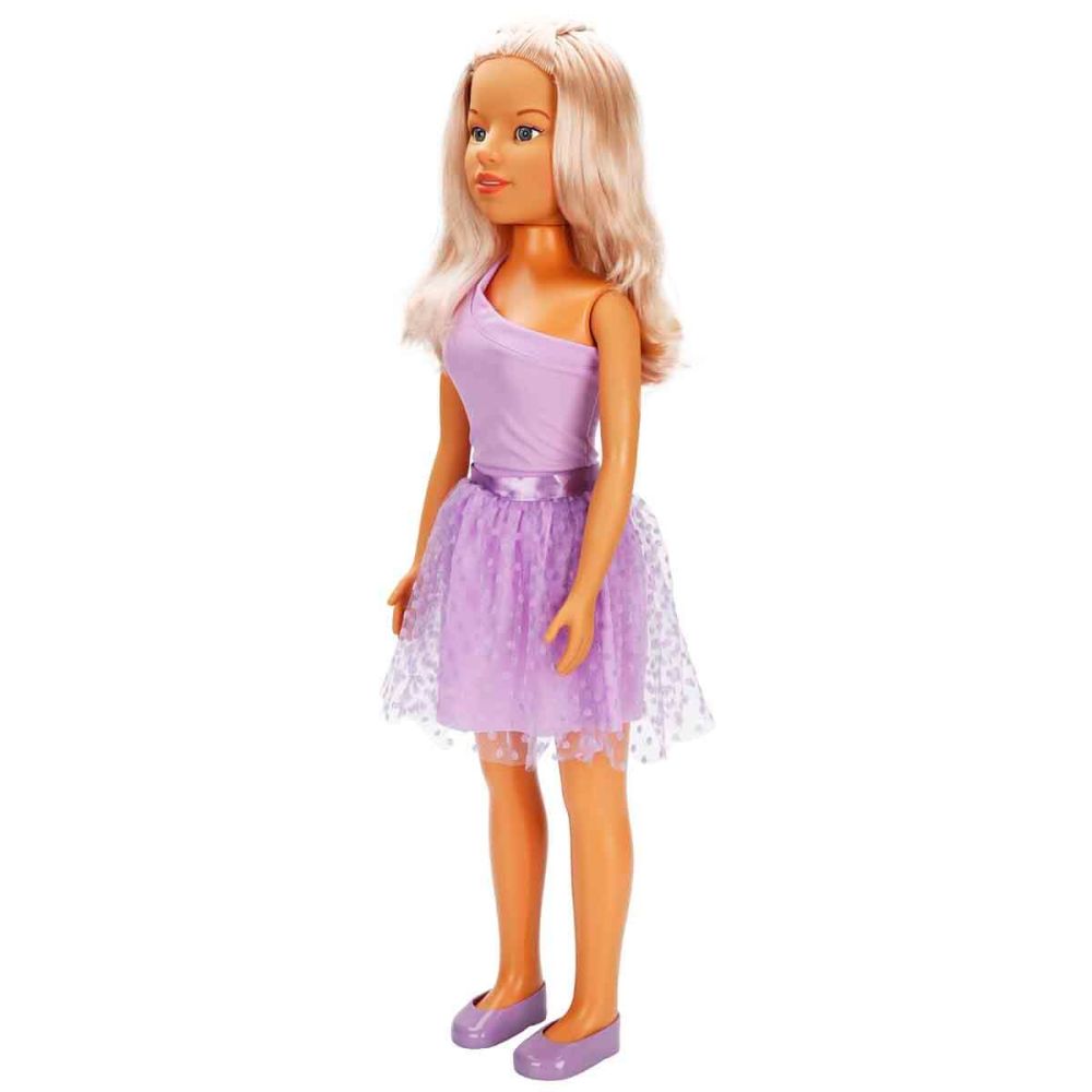 Кукла Clara в парти тоалет, Dollz And More, с лилава рокля, 80см