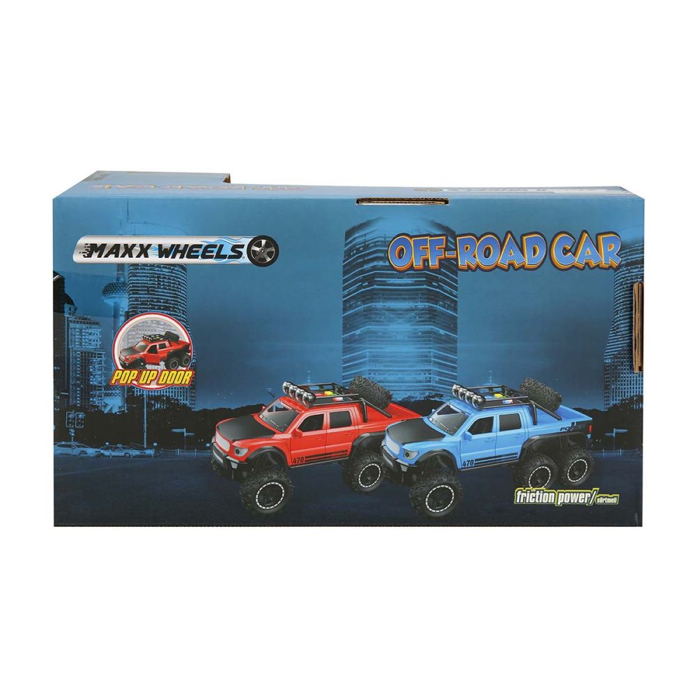 Автомобил със светлини и звуци, Off Road, Maxx Wheels, 1:16, Червен