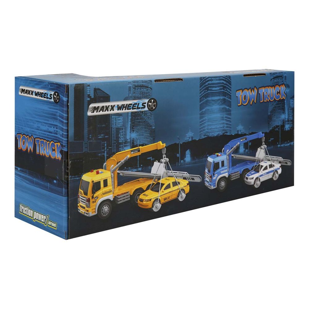 Камион със светлини и звуци, Taxi, Maxx Wheels, 1:16, Син