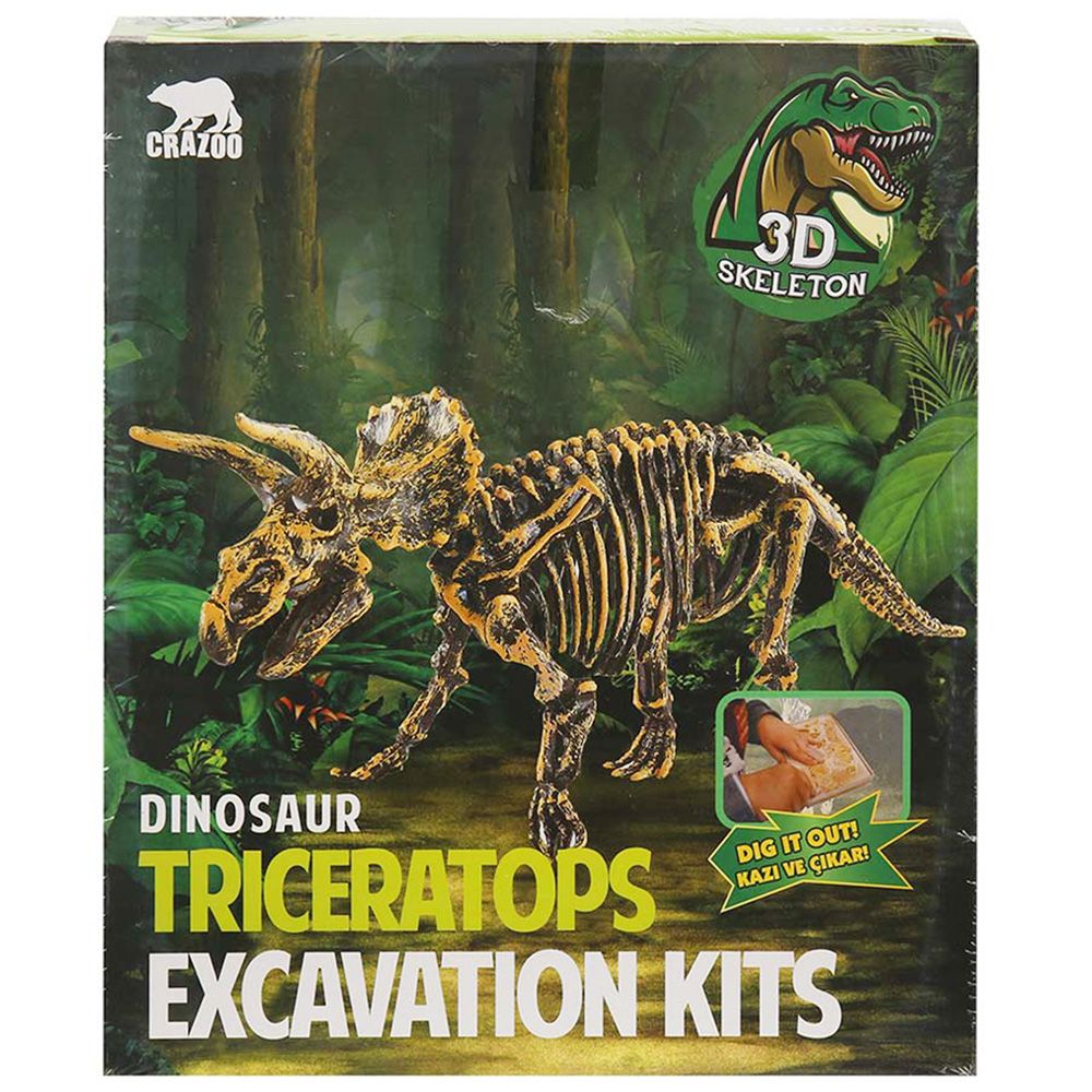Археологически комплект, 3D Skeleton, Копай и открий Трицератопс
