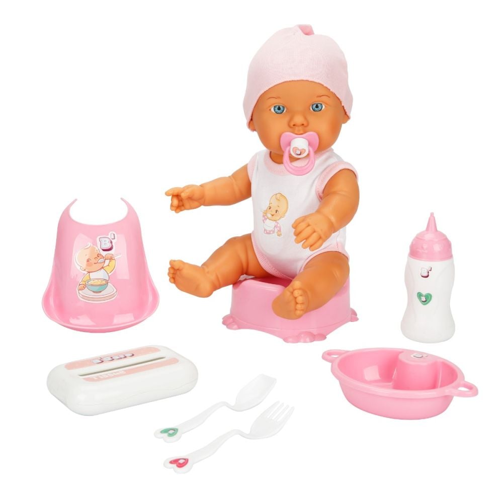 Кукла бебе, Bebelou, Dollz n More, Грижи се за мен, 32 см, Розова