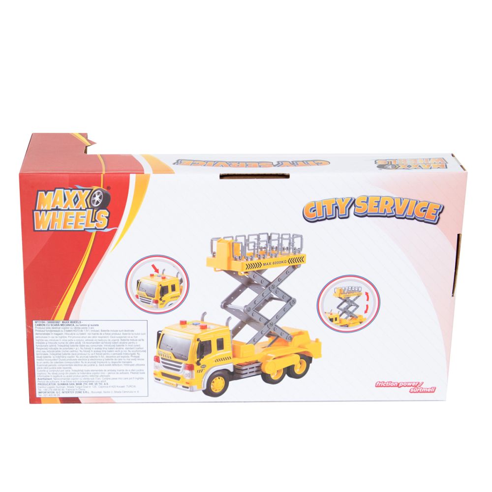 Камион с механична стълба, Maxx Wheels, 1:16