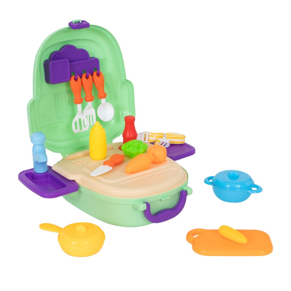 Комплект за игра в чантичка, Little Chef, Kitchen Set, 25 части