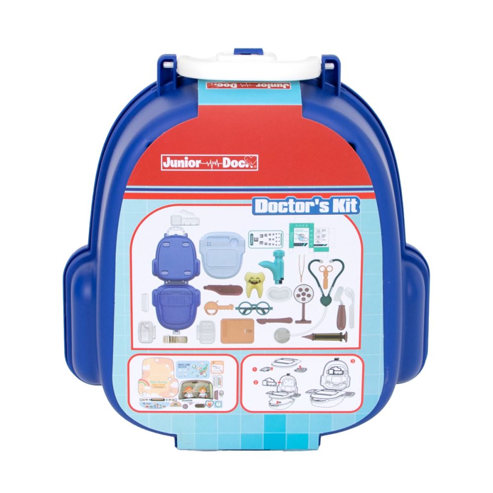 Комплект за игра в чантичка, Junior Doc, Doctor Kit, 25 части