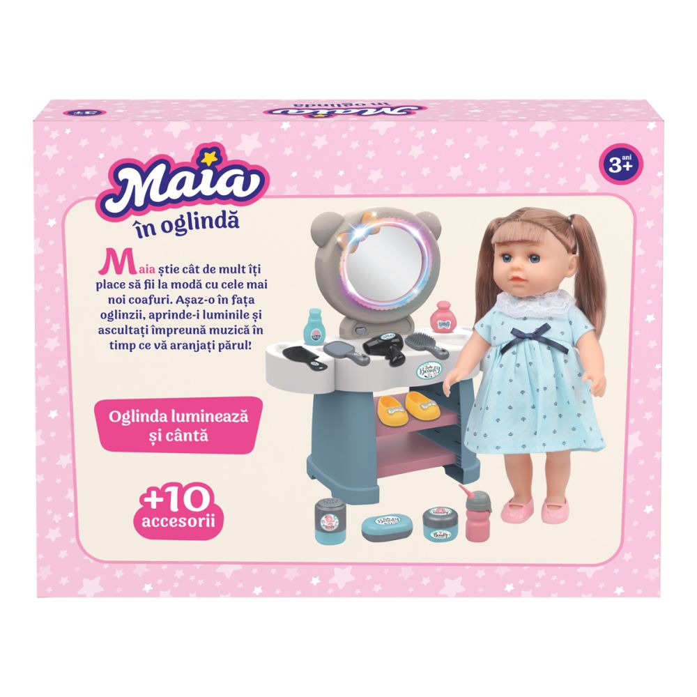 Кукла Maia в огледало, Синя