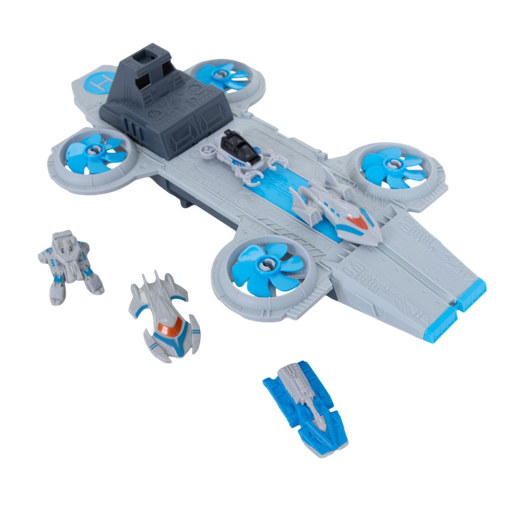 Комплект космическа база с 5 превозни средства, Hero Combat, Space Union