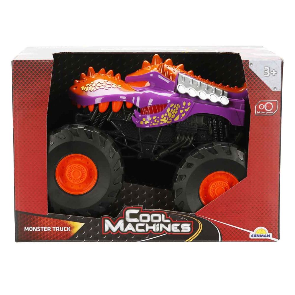 Количка Monster Truck, Cool Machines, Динозавър, Лилава