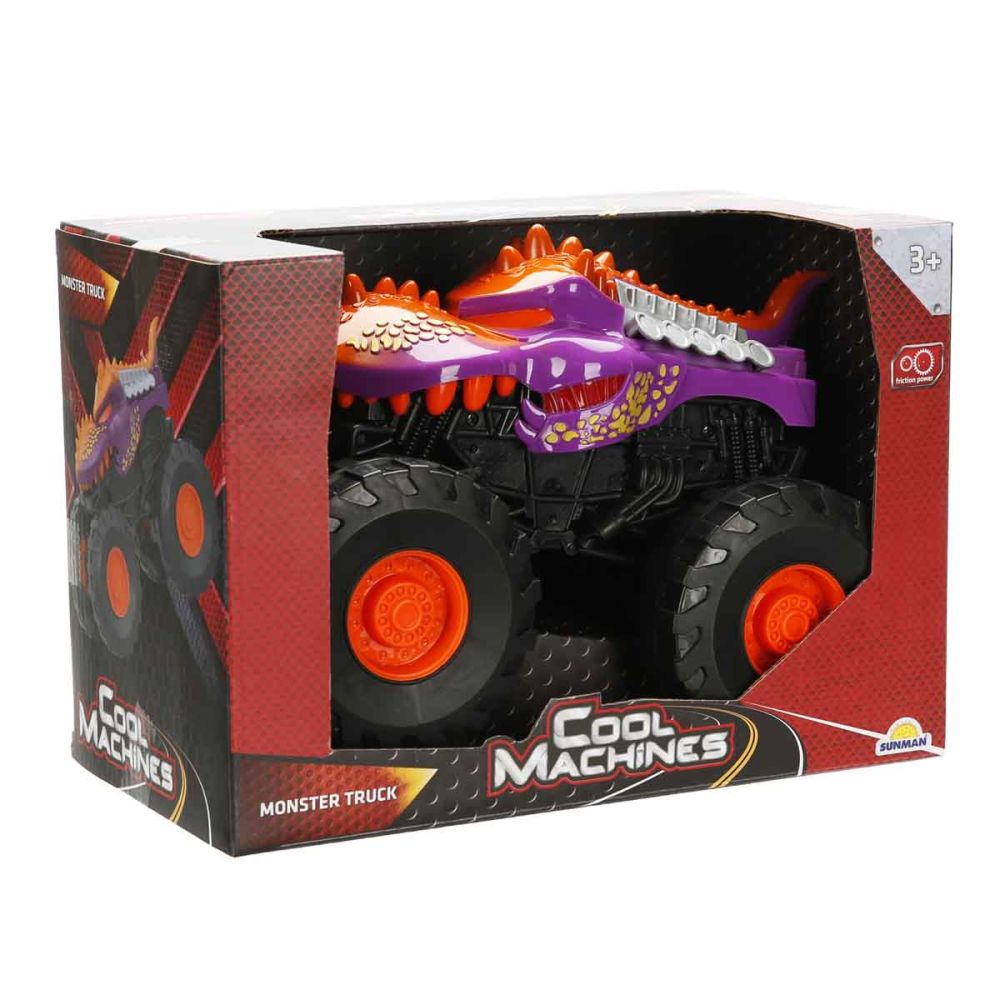 Количка Monster Truck, Cool Machines, Динозавър, Лилава