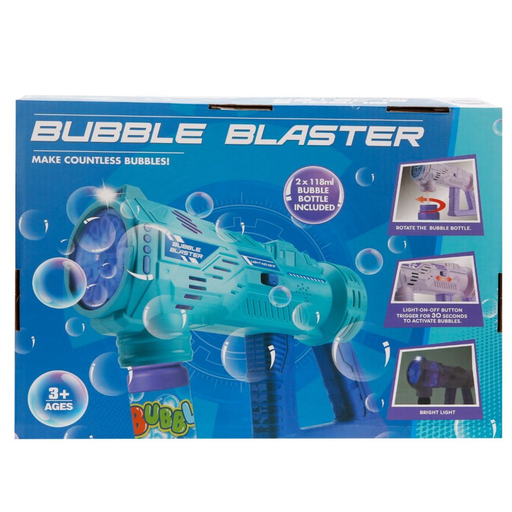 Пистолет за правене на балончета със светлини и звуци, Bubble Blaster, Син, 236 мл.