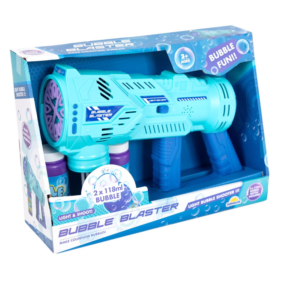 Пистолет за правене на балончета със светлини и звуци, Bubble Blaster, Син, 236 мл.