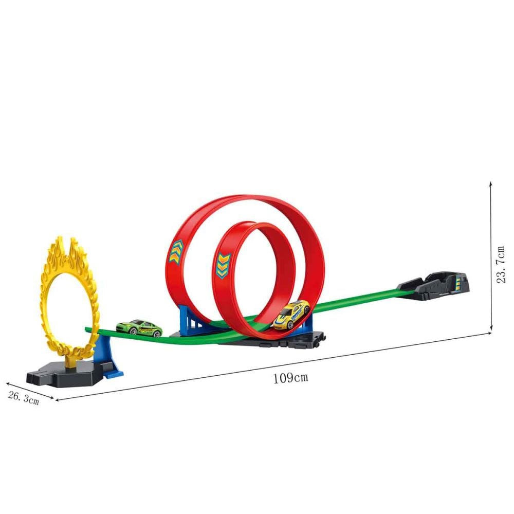 Комплект за игра с количка, Maxx Wheels, Track Racing, Зелена