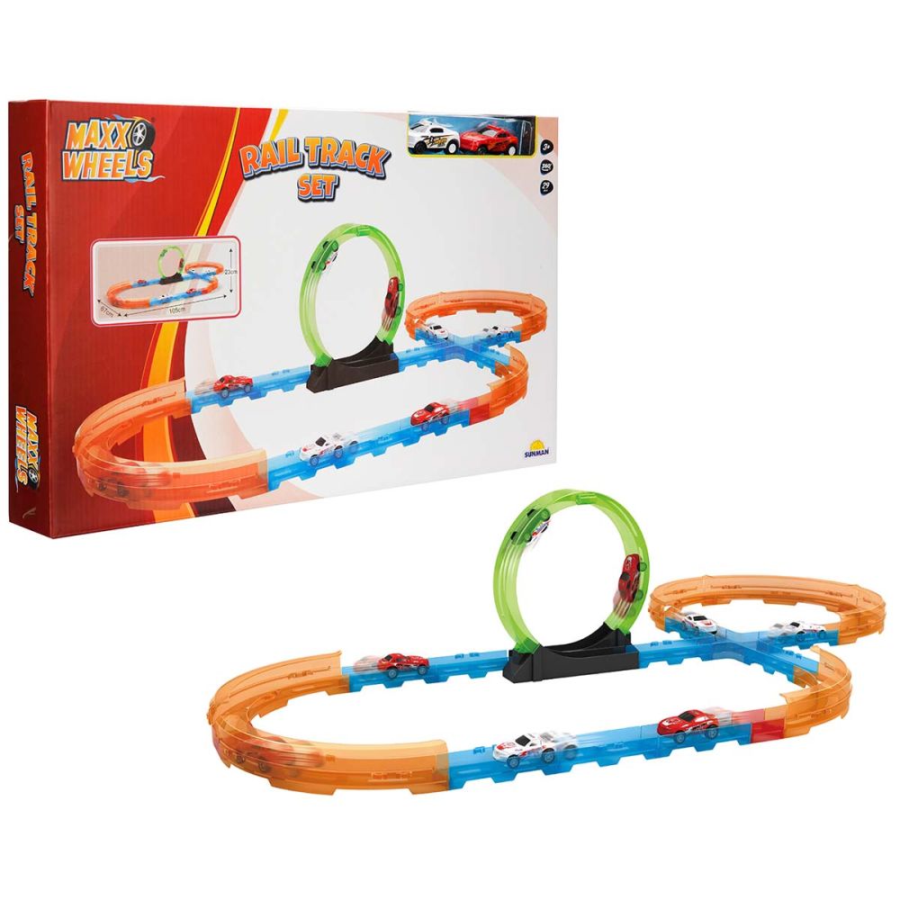 Комплект състезателна писта с 2 колички, Maxx Wheels, Loop