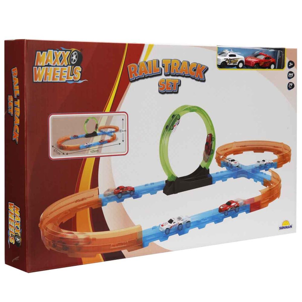 Комплект състезателна писта с 2 колички, Maxx Wheels, Loop