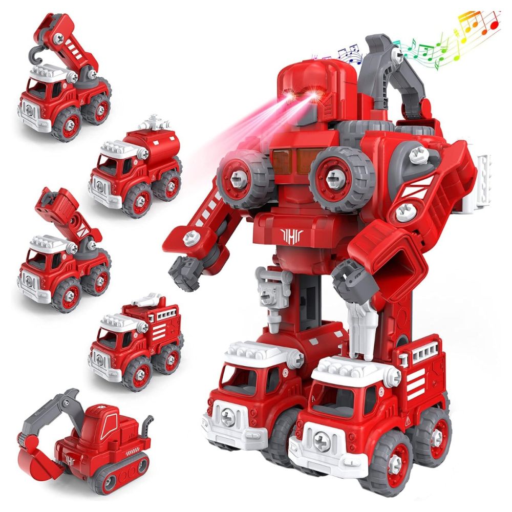 Трансформиращ се робот 5в1 със звук и светлина, Zapp Toys, Autobots, Червен