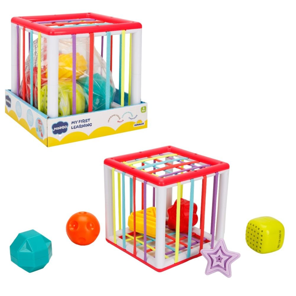 Бебешка играчка, Minibo, Куб с цветни формички