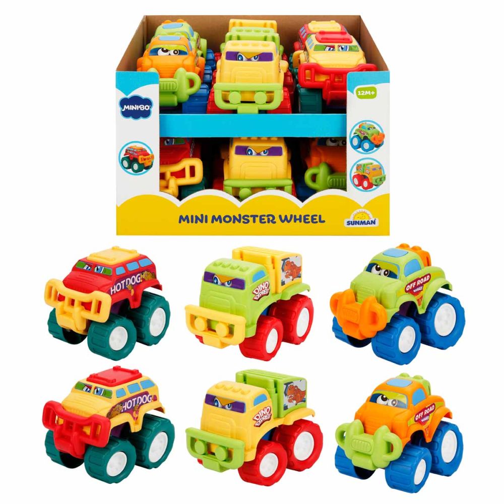 Бебешка играчка, Minibo, Kола с големи колела, Mini Monster
