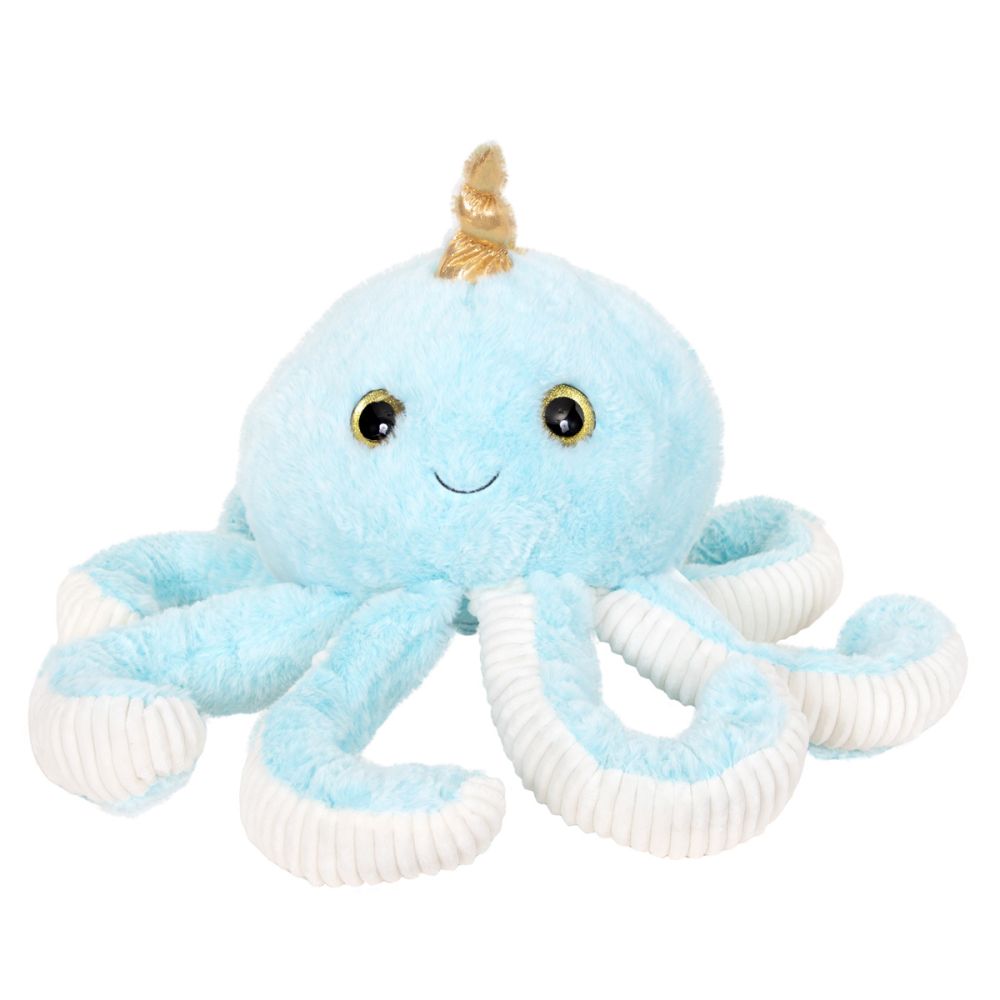 Плюшена играчка, Puffy Friends, Октопод, Син, 45 см