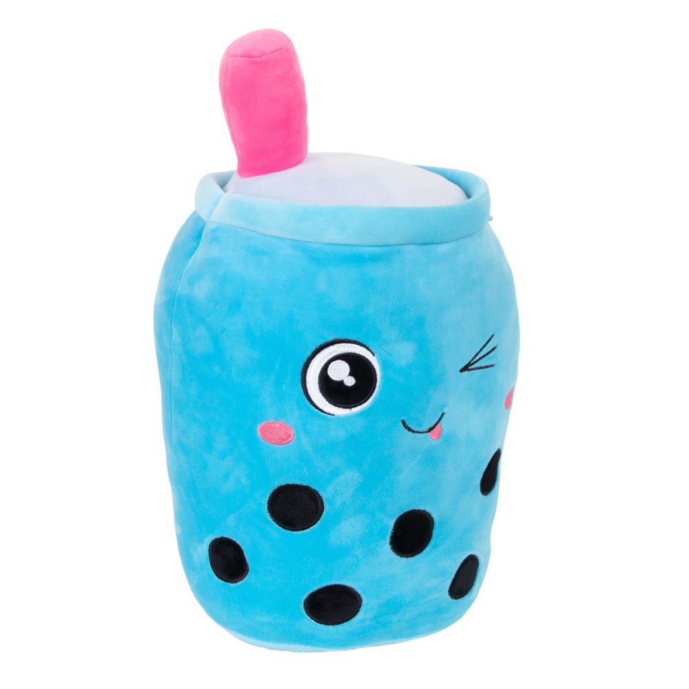 Плюшена играчка, Puffy Friends, Чаша със сламка, Синя, 35 см