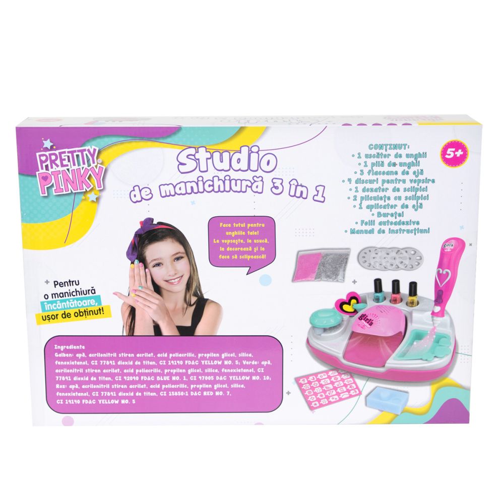 Студио за маникюр 3 в 1, Pretty Pinky, Nail Art Studio