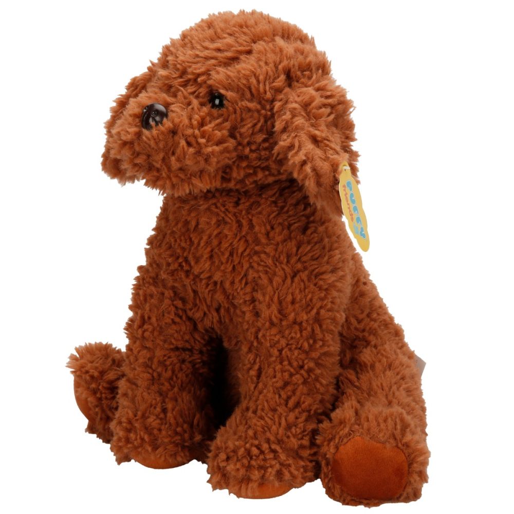 Плюшена играчка, Puffy Friends, Кученце Пудел, Тъмнокафяво, 33 см