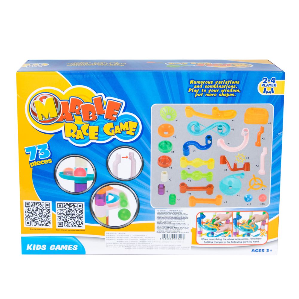 Строителна игра, Marble Race Game, Надпревара с топчета, 73 части