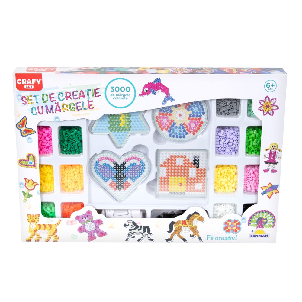 Комплект за изработка с мъниста, Crafy, Ironing beads, 3000 части