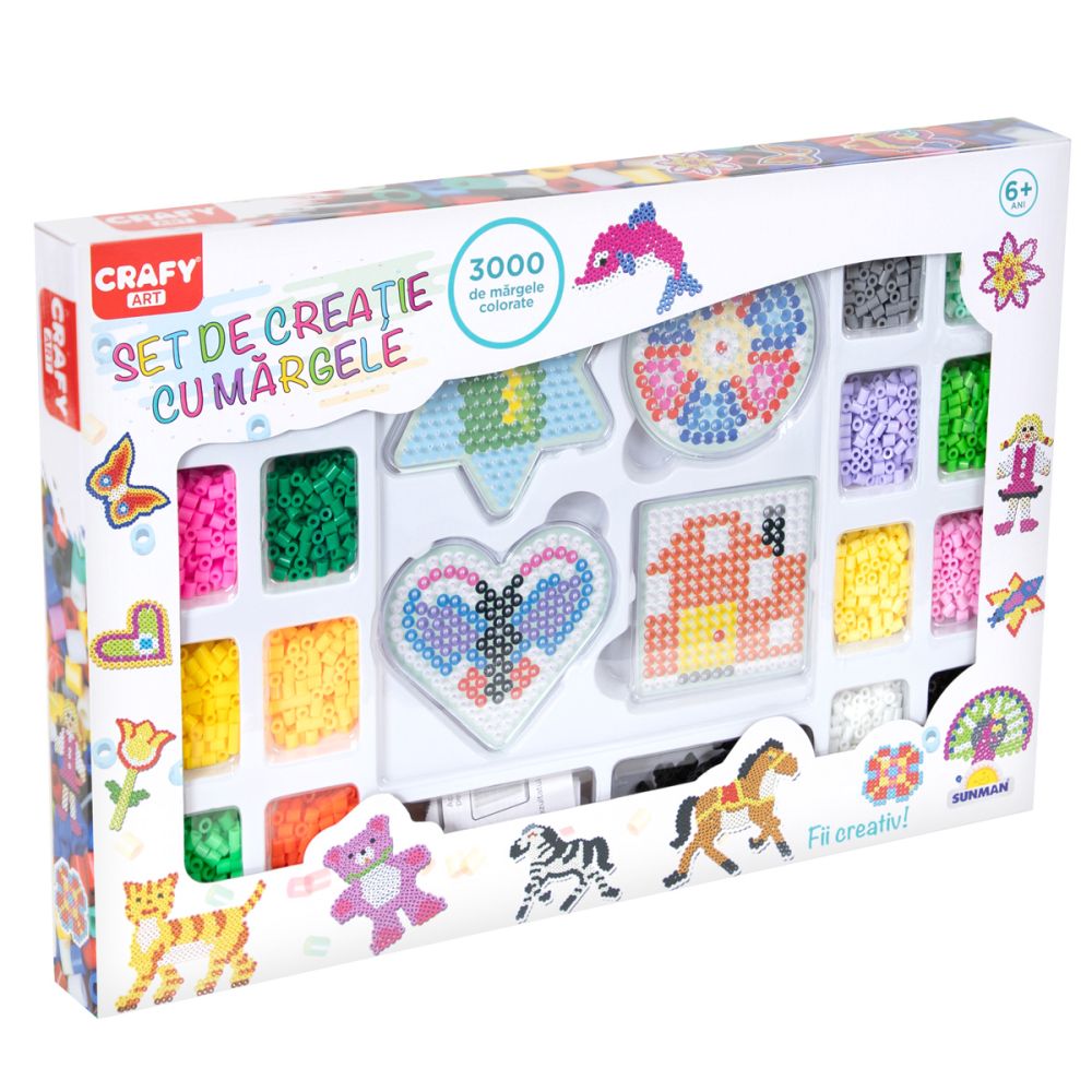 Комплект за изработка с мъниста, Crafy, Ironing beads, 3000 части