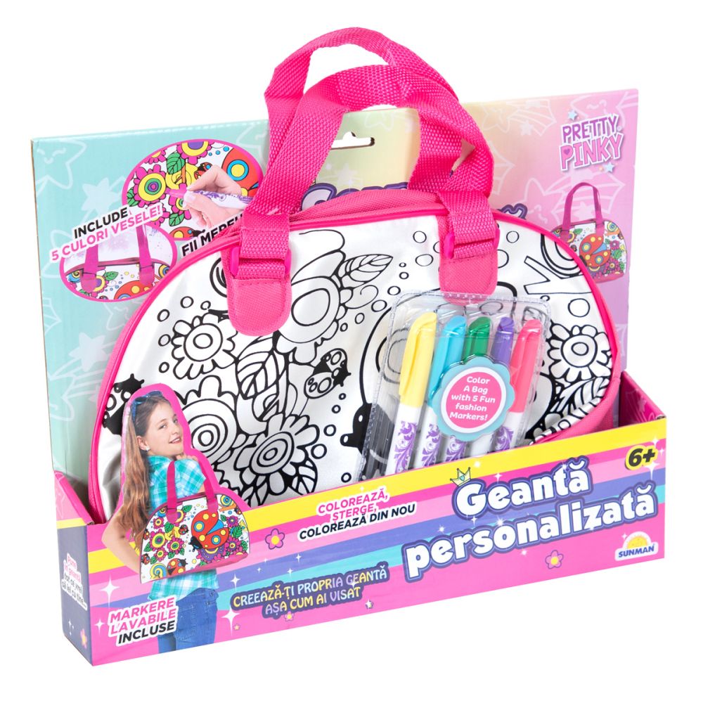 Оцветете своя собствена модна чантичка, Pretty Pinky, Tote Bag