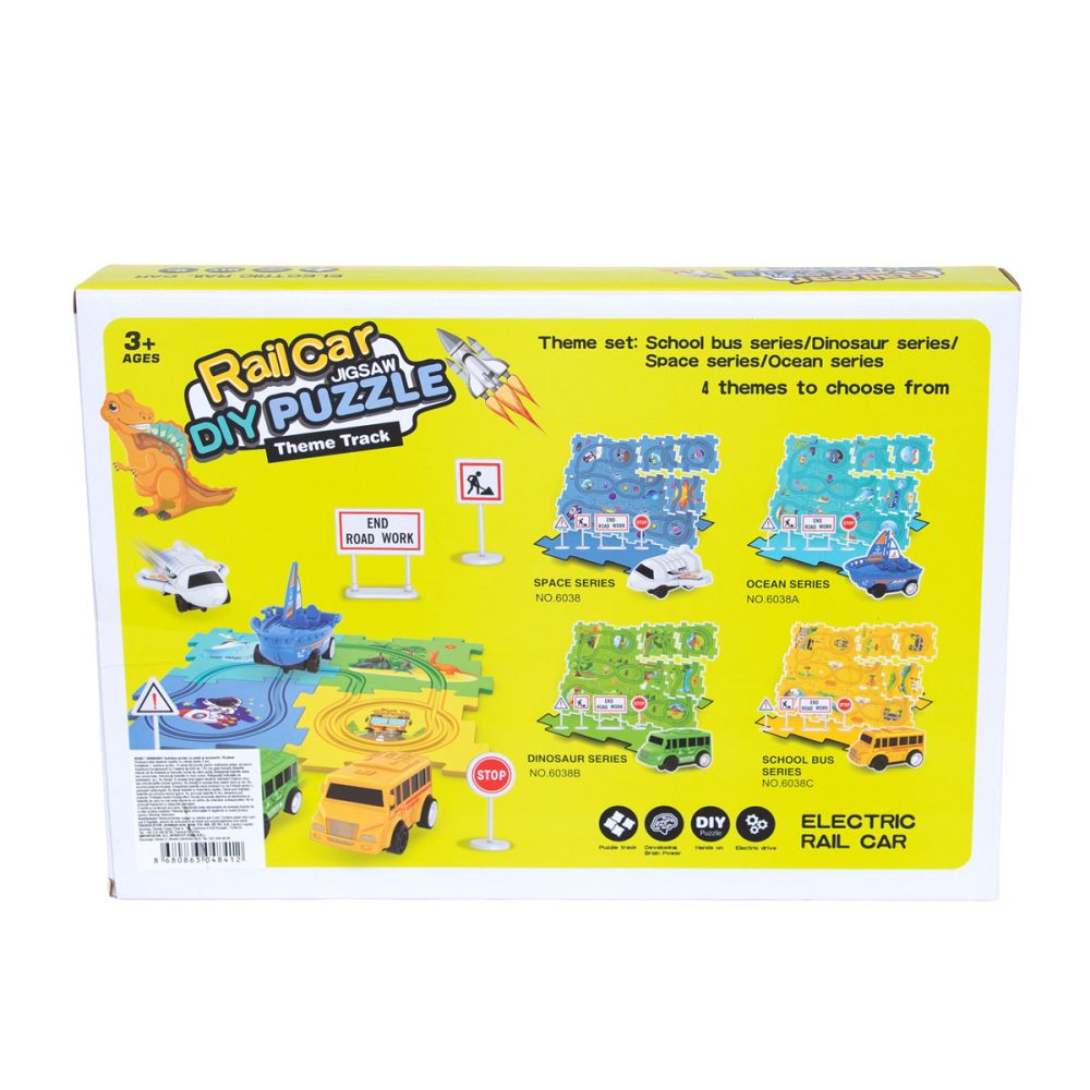 Комплект за игра с превозно средство и писта тип пъзел, Rail Car Diy Puzzle, 18 части